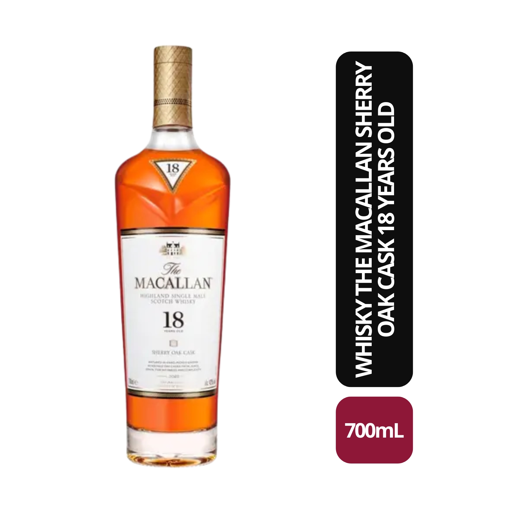 WHISKY THE MACALLAN SHERRY OAK CASK 18 YEARS OLD - 700ML WHISKY THE MACALLAN SHERRY OAK CASK 18 YEARS OLD - 700ML