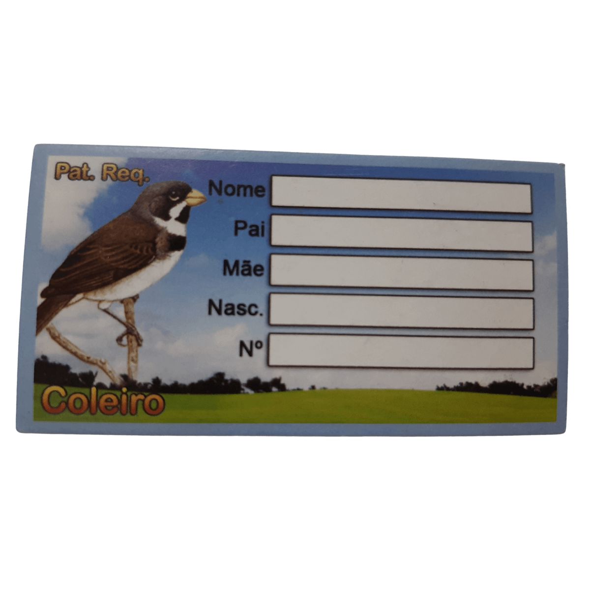 Placa personalizada para pássaros coleiro fêmea e todas espécies
