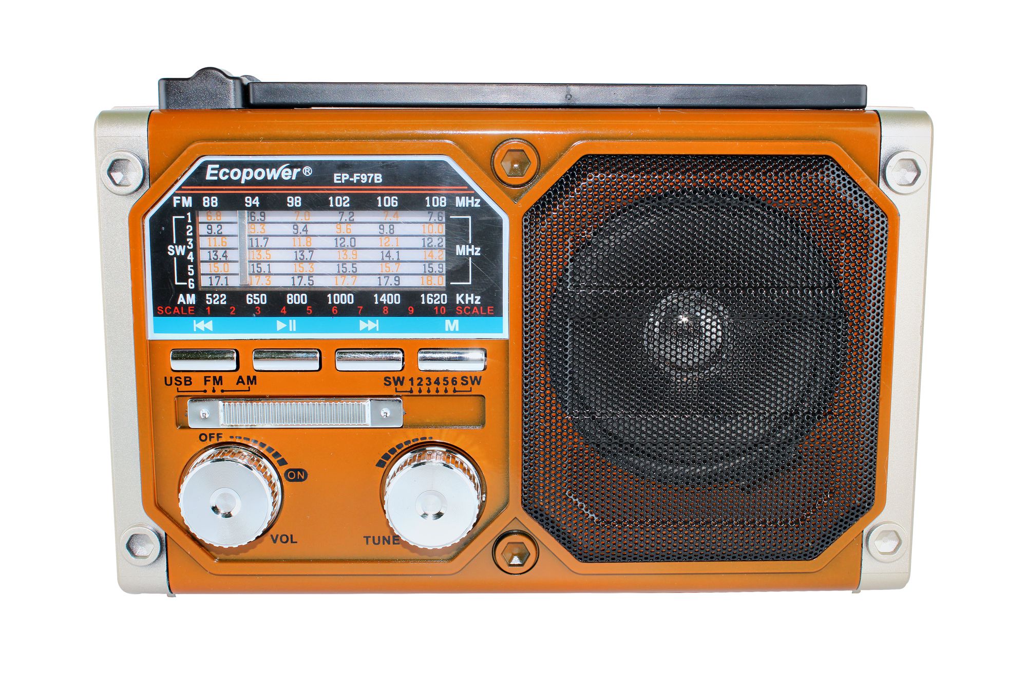 Rádio Solar FM/AM SW1-6 8 Band com USB/TF Music Player com Lanterna - Ind.  BalCa - canecas personalizadas com qualidade