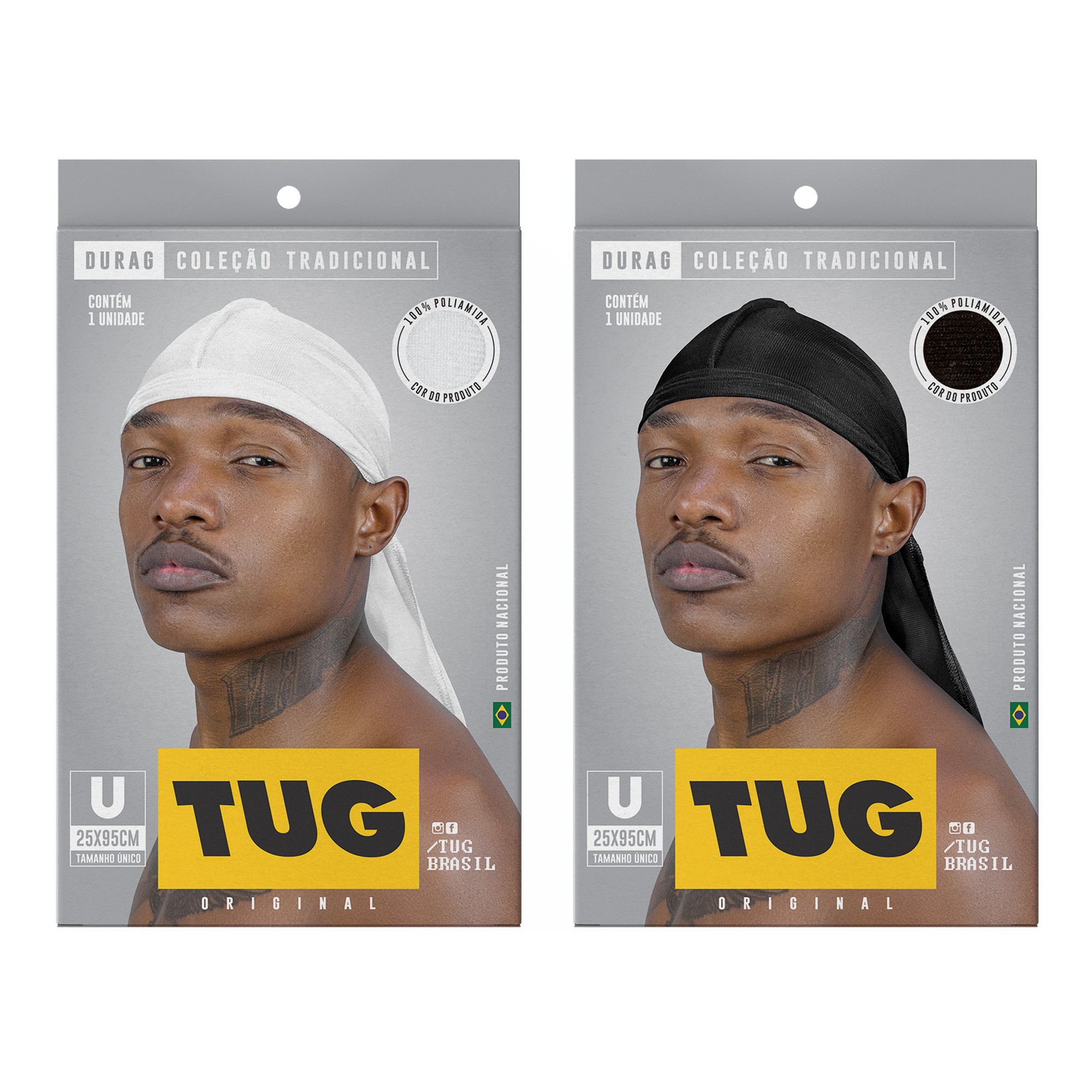 Bandana Durag Tradicional Preta TUG Brasil Original - TUG Brasil