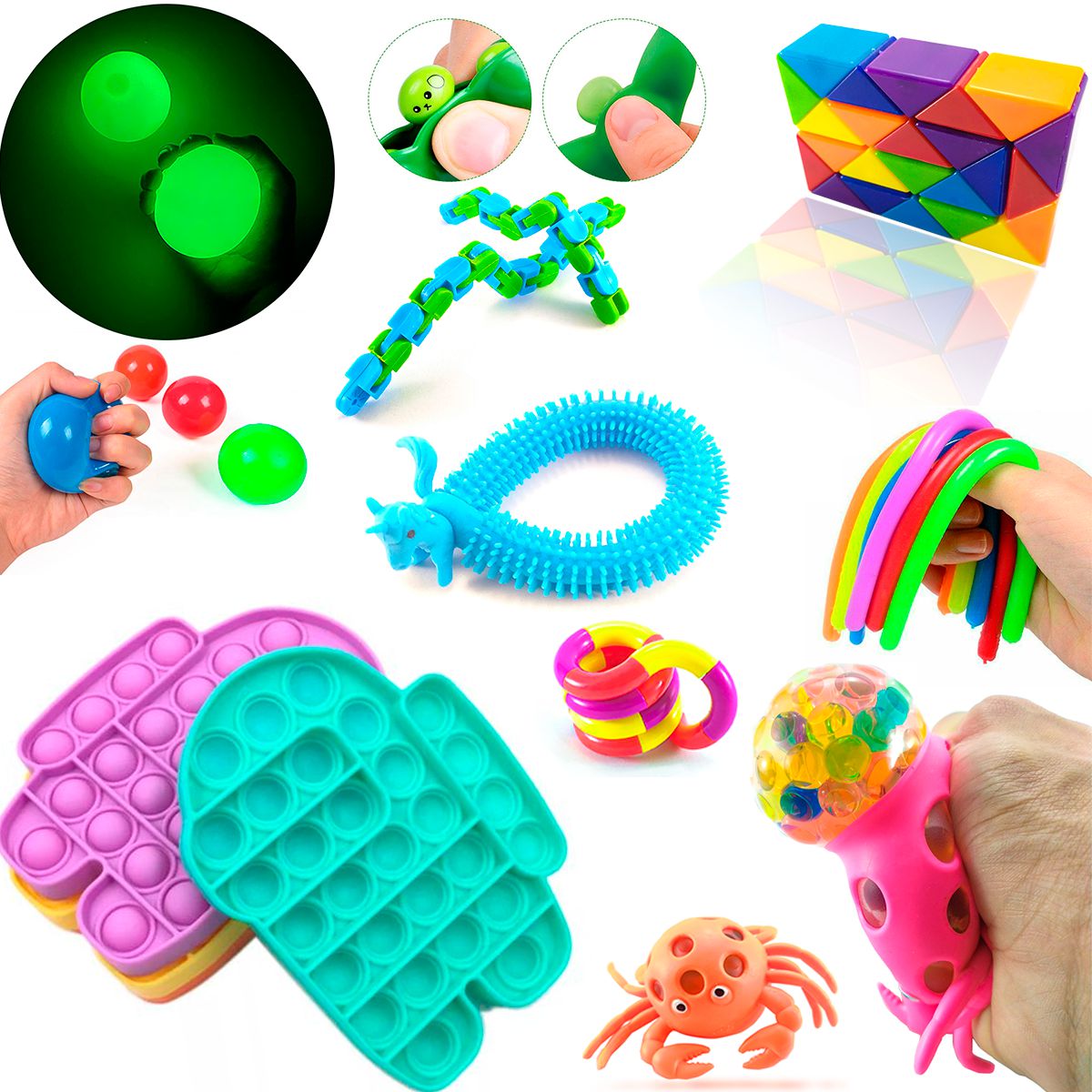 Kit Brinquedos Sensoriais Fidget Toy Squishy Pop It Relax - A7L Store | Sua  necessidade ao alcance de um click