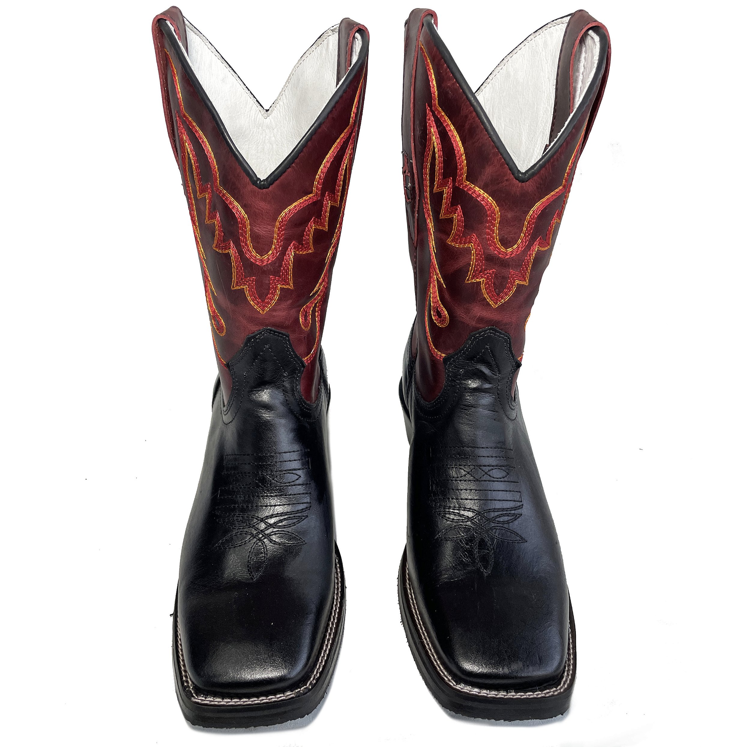 Quadrad Bota Texana Touro Sentado Preto Salto Carrapeta Cano Café Bico Quadrad ...