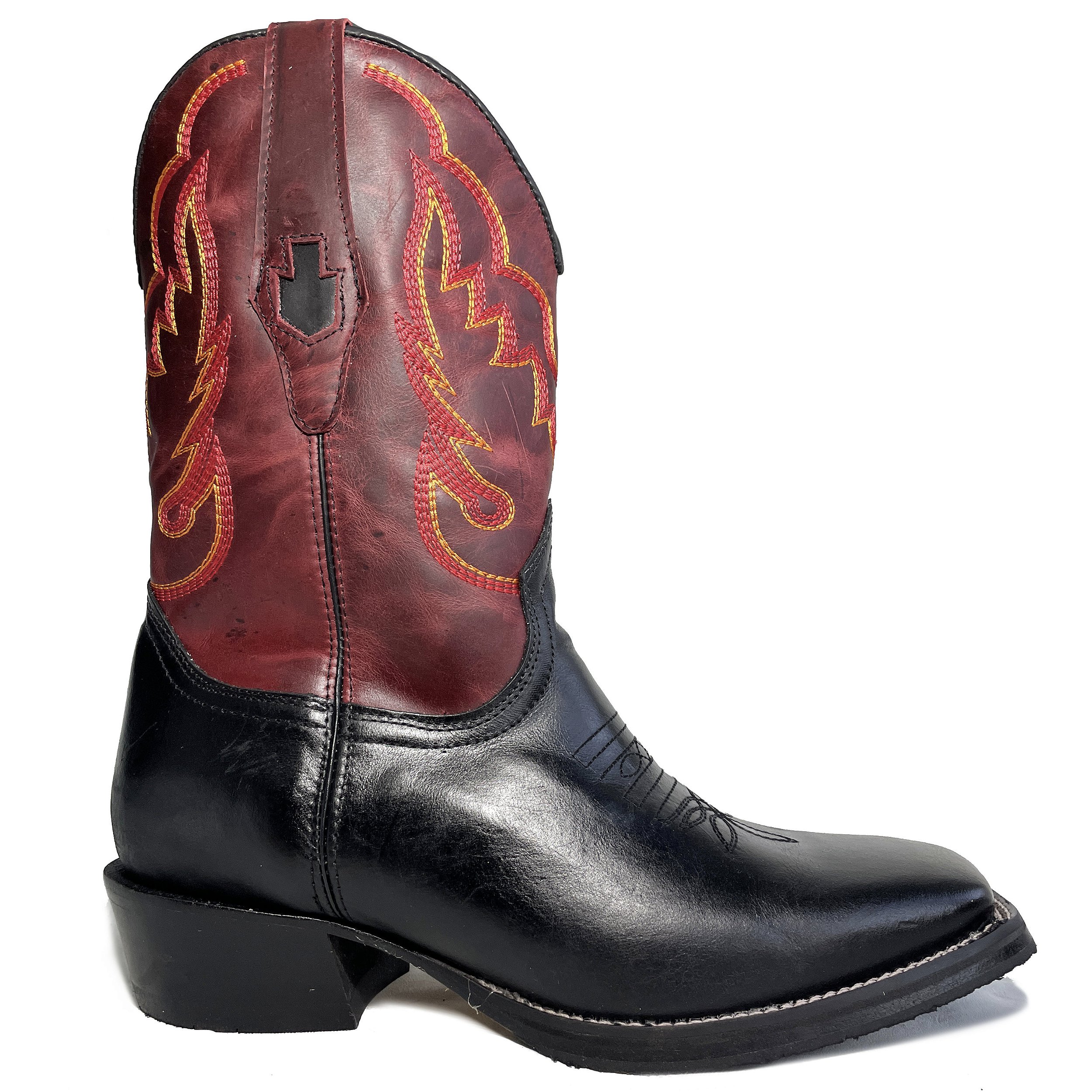 Quadrad Bota Texana Touro Sentado Preto Salto Carrapeta Cano Café Bico Quadrad ...
