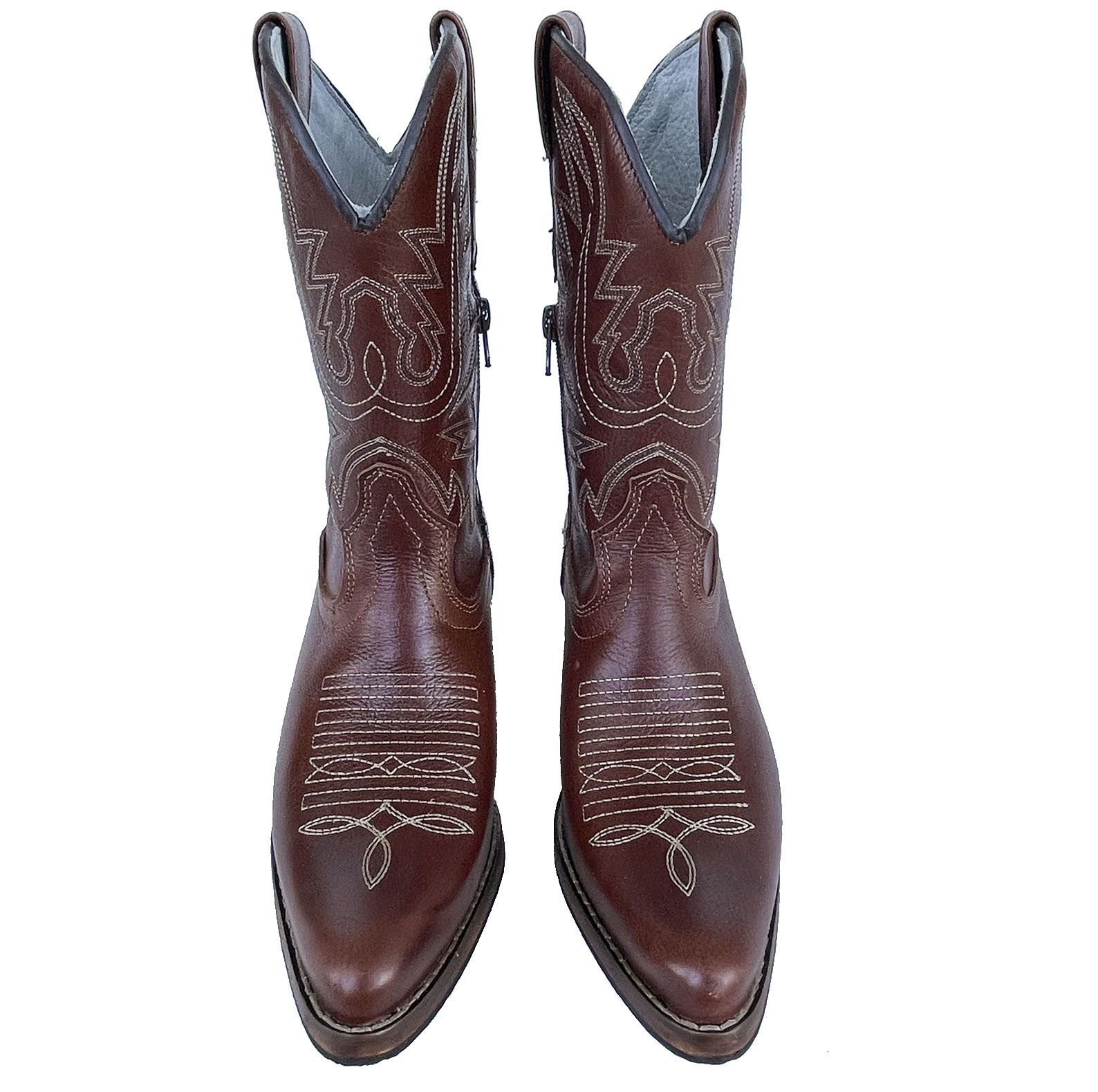 Choup Bota Texana Feminina Choup Cano Médio Café Bico Fino - Bruto Botas