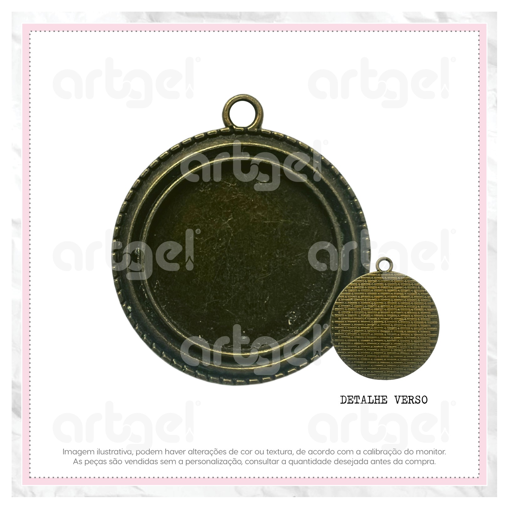 Base Colar Redondo Modelo Borda Lisa - ART GEL - Personalize em instantes