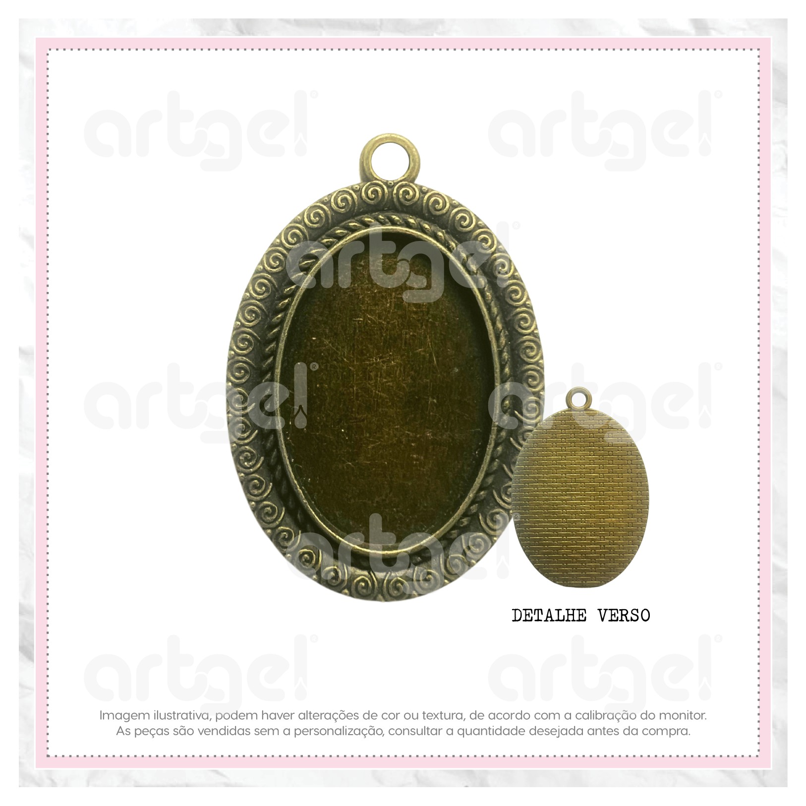 Base em Metal para Bijuterias e colares Modelo Renda I - ART GEL ...