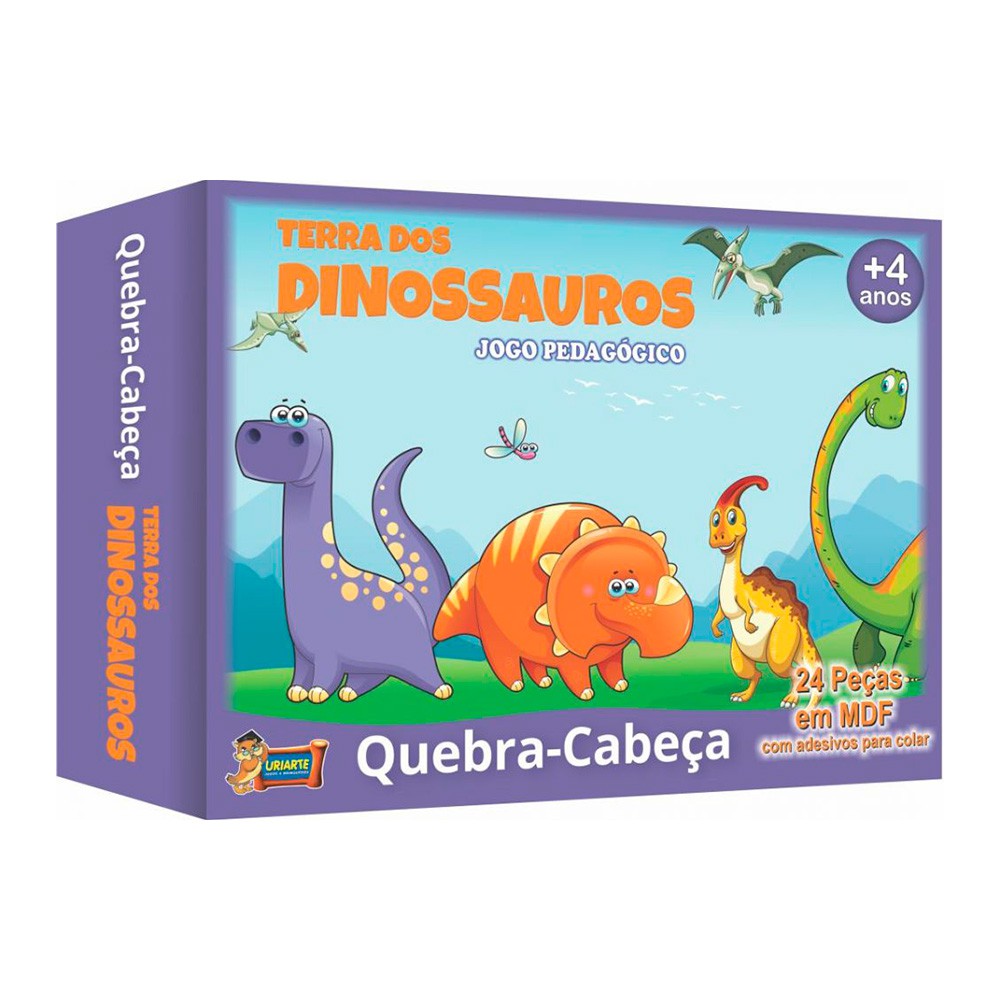 Jogo De Quebra Cabeça Infantil Dinossauro 3d Mdf