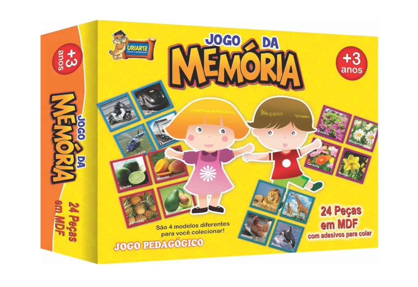 Jogo da Memória Dinossauros 24 peças (Uriarte)