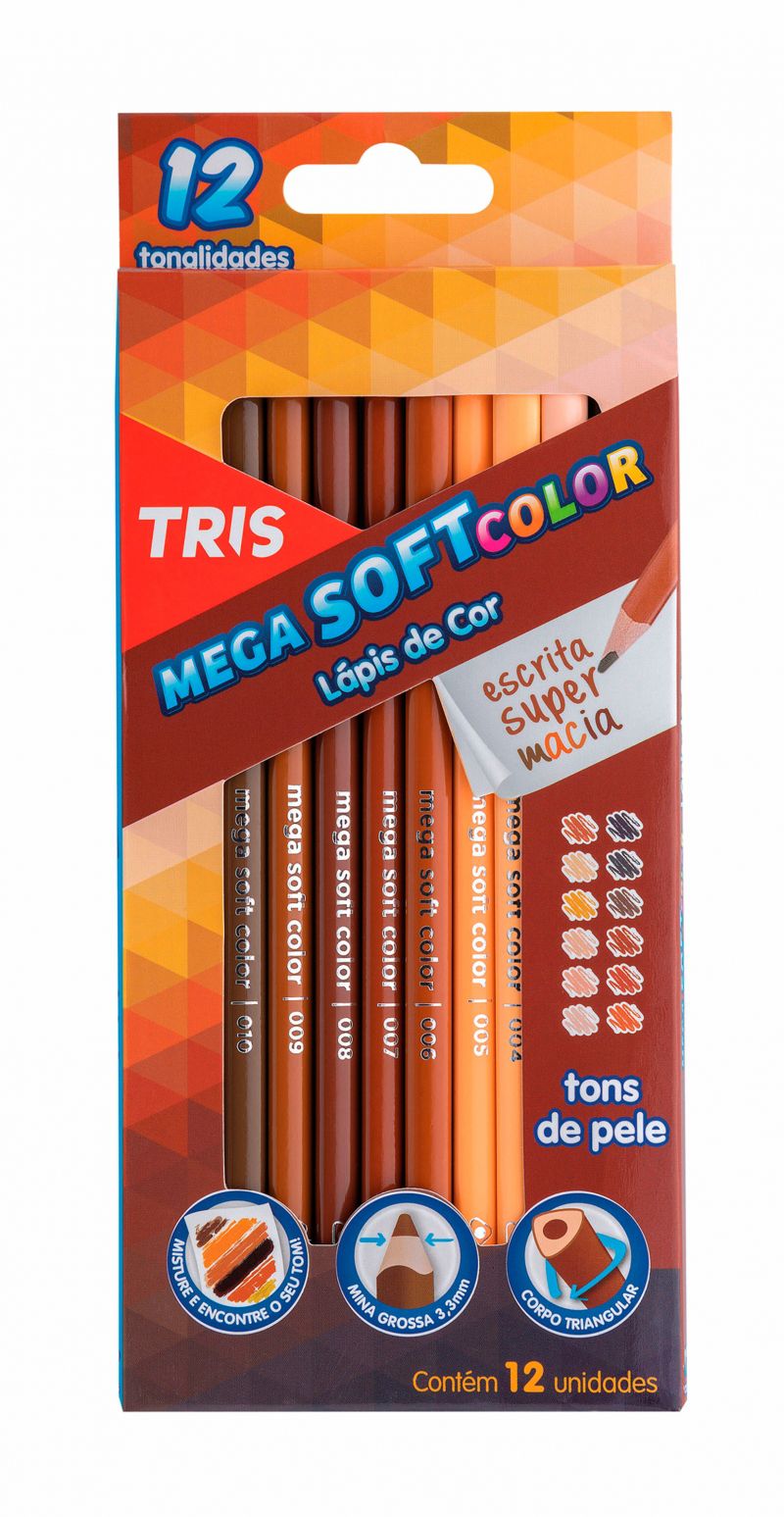 Lápis De Cor TRIS Mega Soft Color Tons De Pele - Acalanto