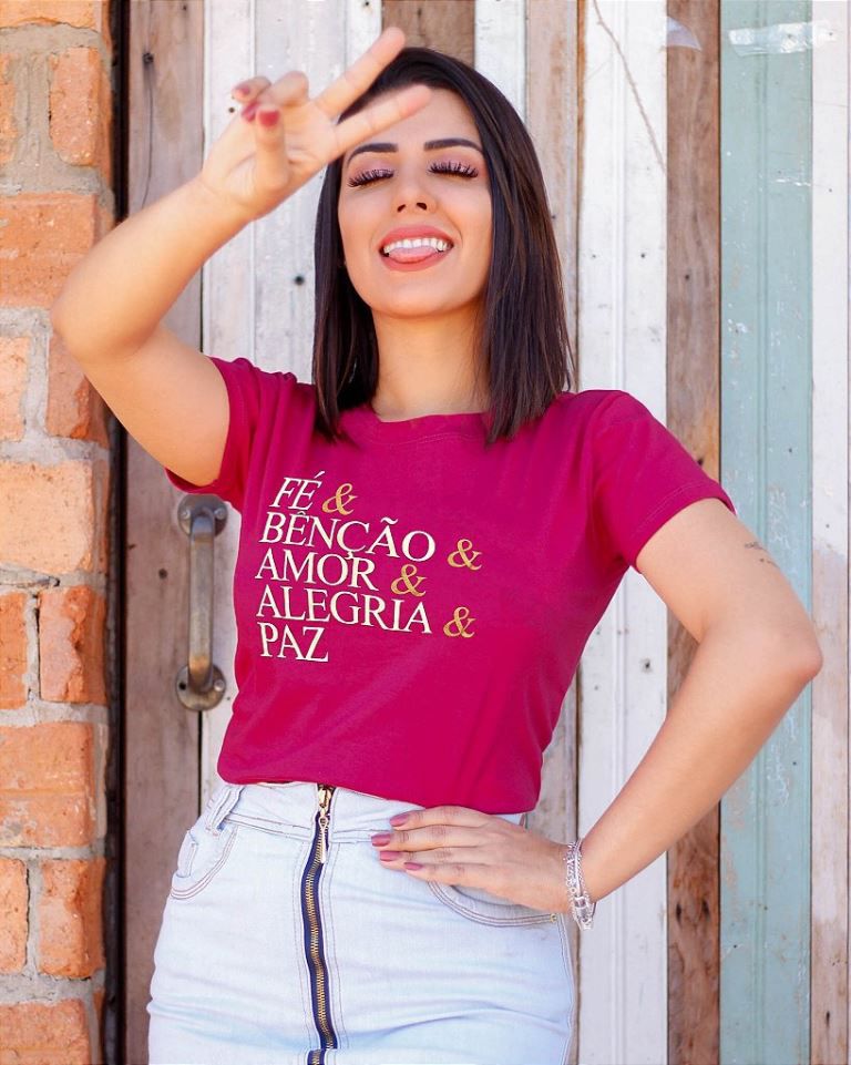 T-SHIRT FE PEROLAS - VERMELHO, Atacado Tshirt