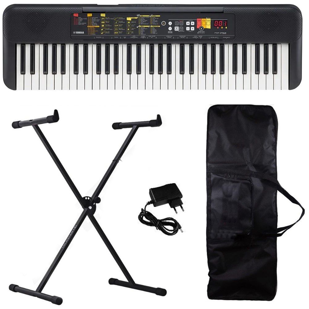 Kit Teclado Yamaha PSR-F52 61 teclas + suporte pedestal Capa, teclado  infantil profissional yamaha - thirstymag.com