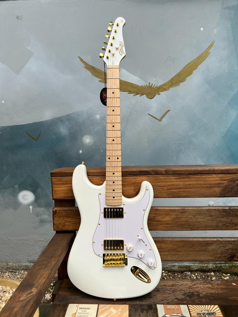 Guitarra Seizi Vintage Ronin HH White Gold Branca e Dourada - Loja de ...