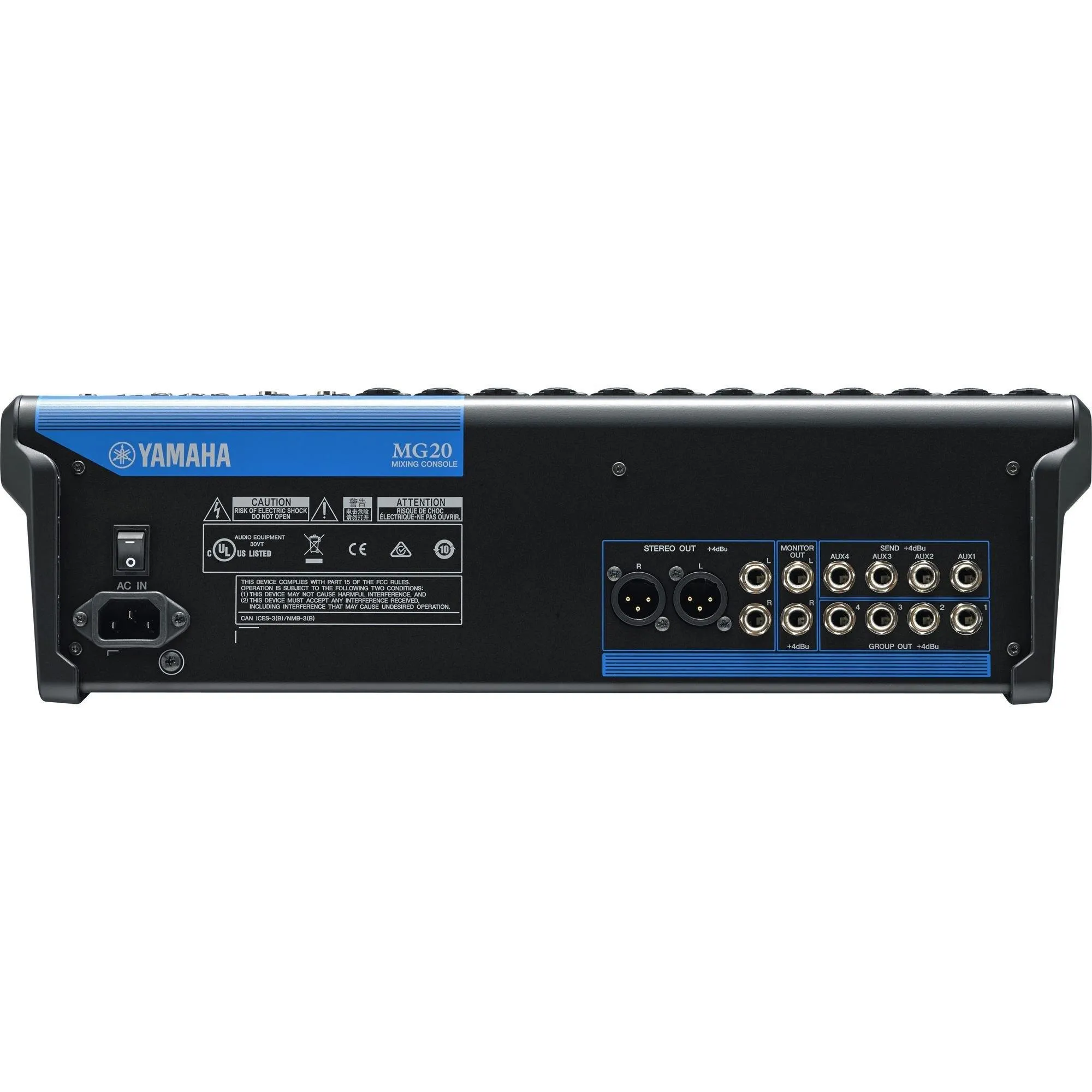 Mesa de som Yamaha MG20 20 canais analógica Loja de Instrumentos