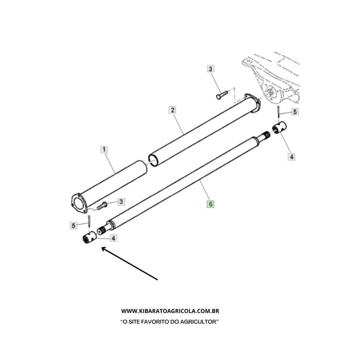 LUVA + PONTEIRA 22 ESTRIA CARDAN TRACAO JOHN DEERE 5303/ 5403 / 5600 / 5700  / 5605 / 5607 / 5055 /5060/ 5065 / 5075/ 5078 / 5080 / 5085 / 5090 -  KiBarato Agrícola