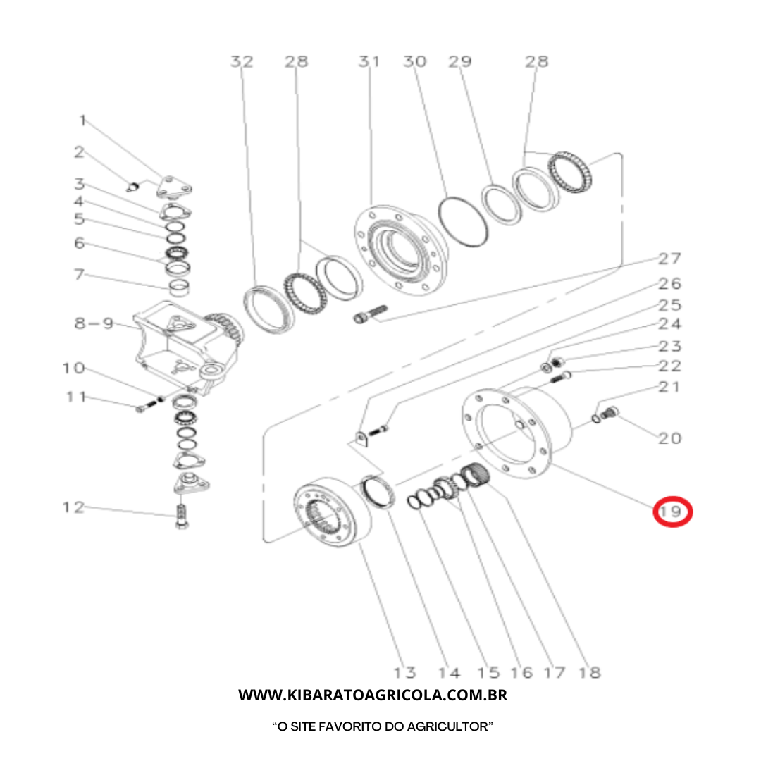 PORTA ENGRENAGENS 4 PINO TRAÇÃO ZF - KiBarato Agrícola