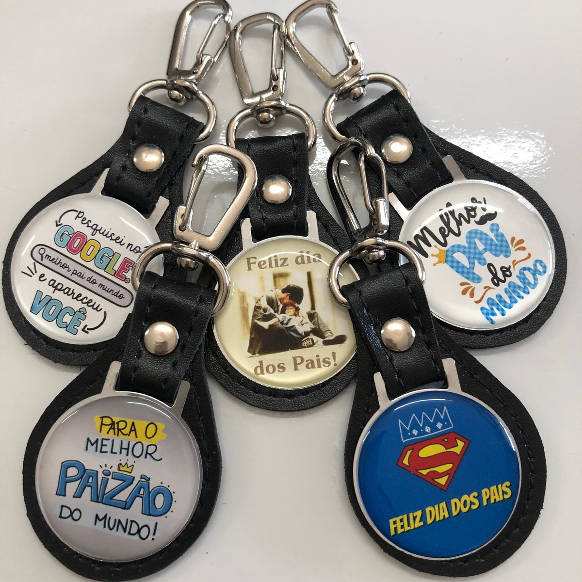 Chaveiro Couro Personalizado Dia dos Pais - lembrancasexpress
