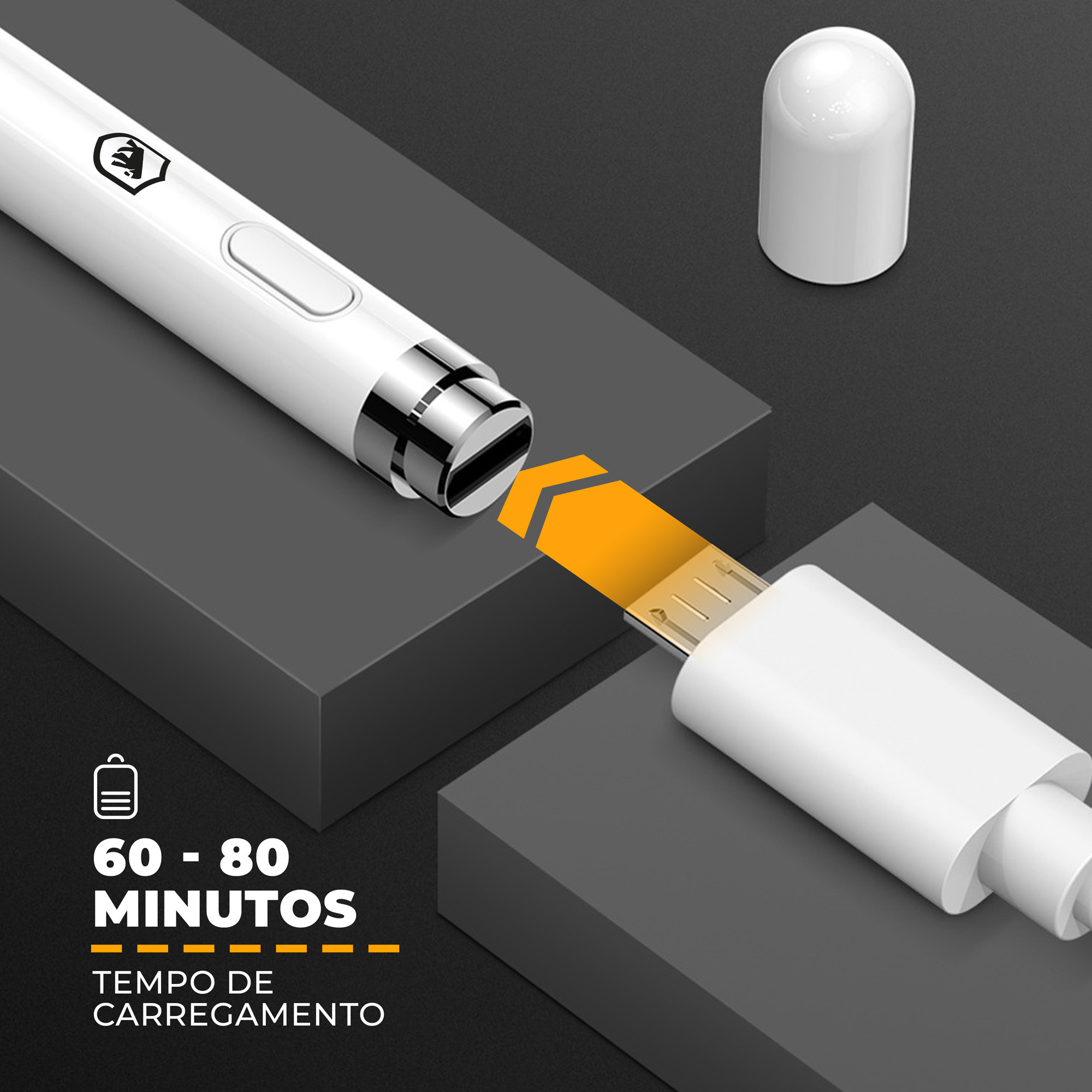 Caneta Touch Capacitiva Recarregável - iPad e Tablet - Gshield ...