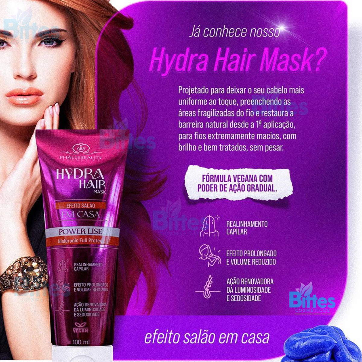10 KIT HYDRA HAIR PHÁLLEBEAUTY PROGRESSIVA DE CHUVEIRO ATACADO Bittes