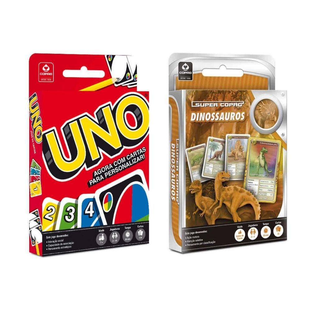 Kit 2 Jogos De Cartas De Baralho P/ Crianças Jogo Mico E Uno