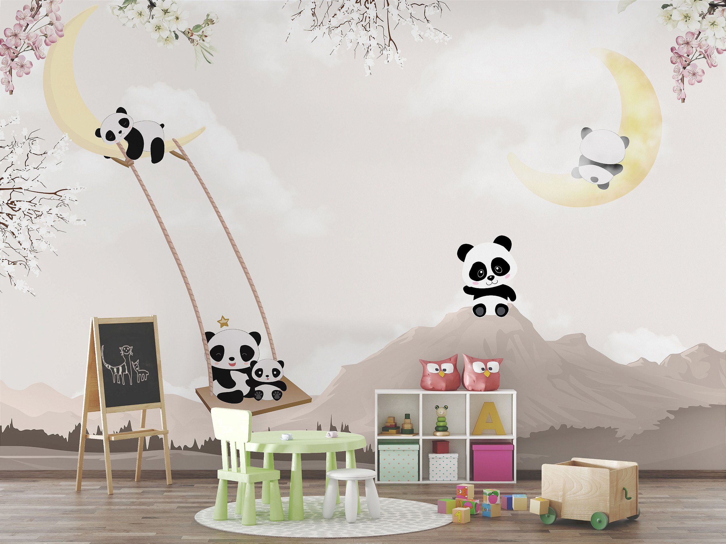 Padrão Perfeito De Panda Fofo. Kawaii Pandas, Papel De Parede De