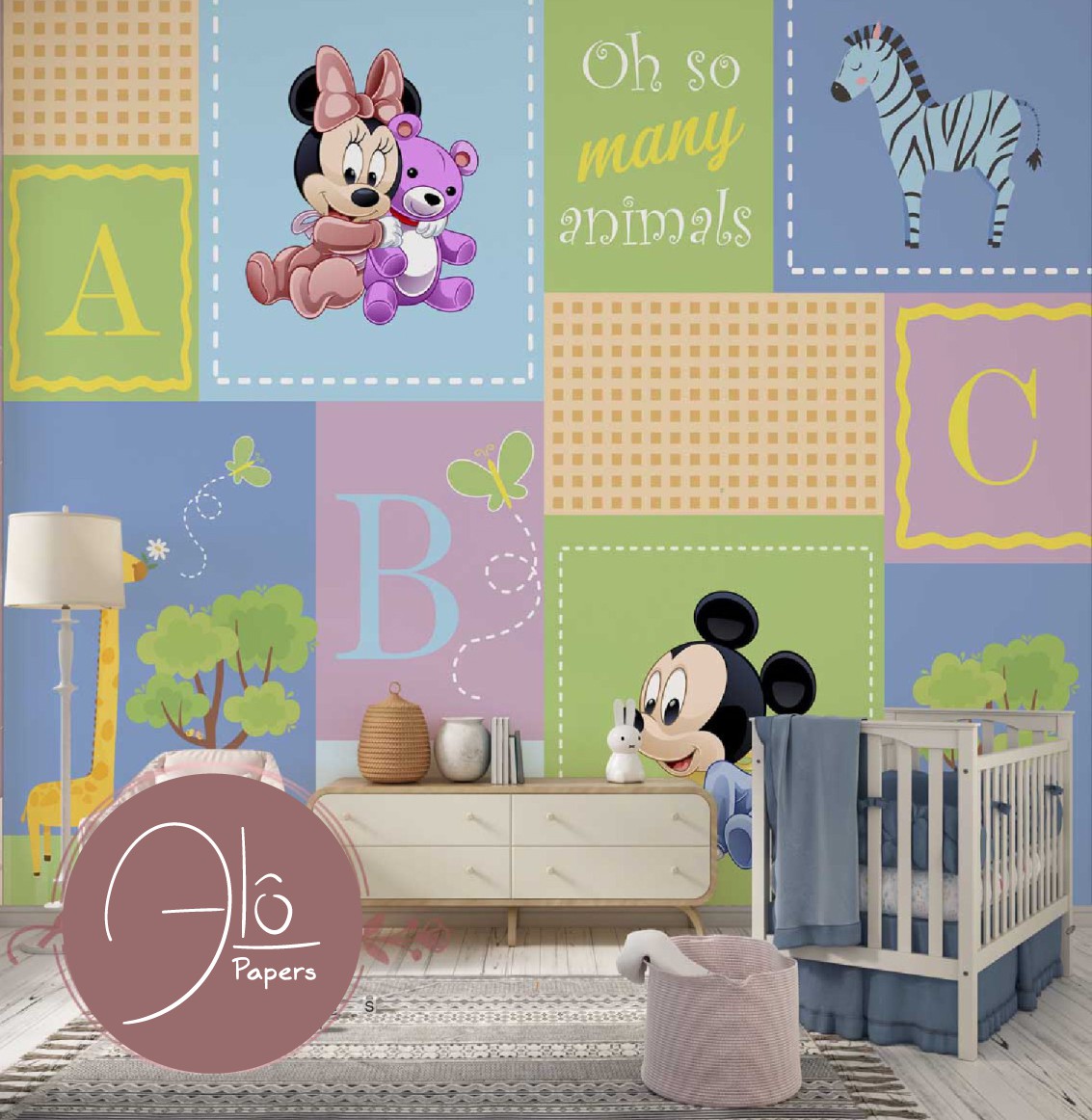 Papel de Parede infantil jardim encantado turma da minnie AL4 - Alô Papers