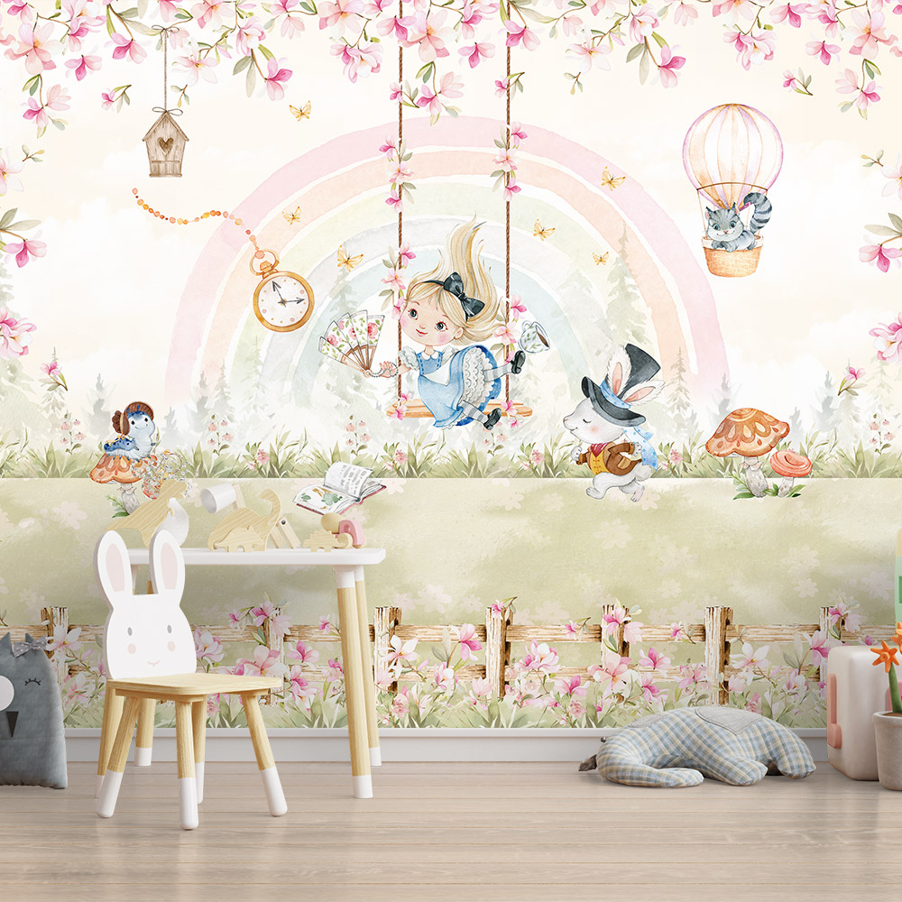 Papel de Parede Infantil Jardim Encantado da Alice - Alô Papers