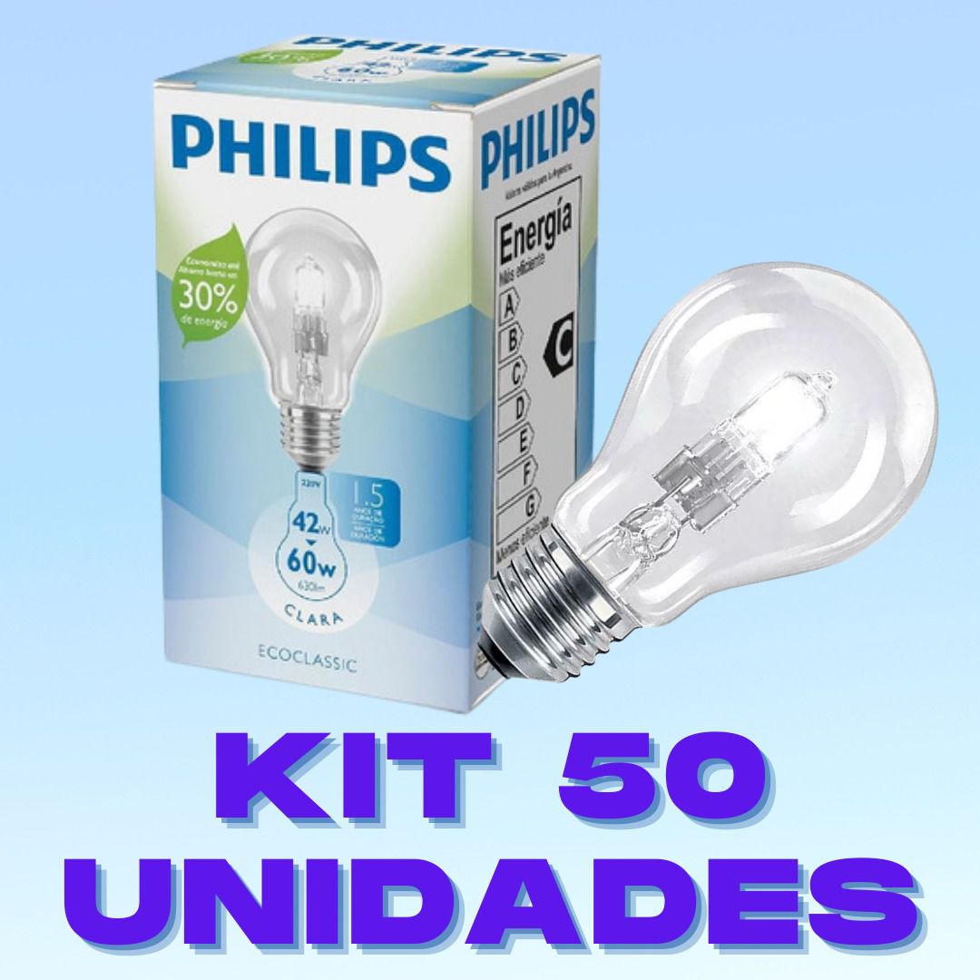 Lâmpadas Halogenas 42W E27 Branco Quente 110 V PHILIPS - SensoShop -  Iluminação LED, Alarmes, Eletrônicos e Acessórios