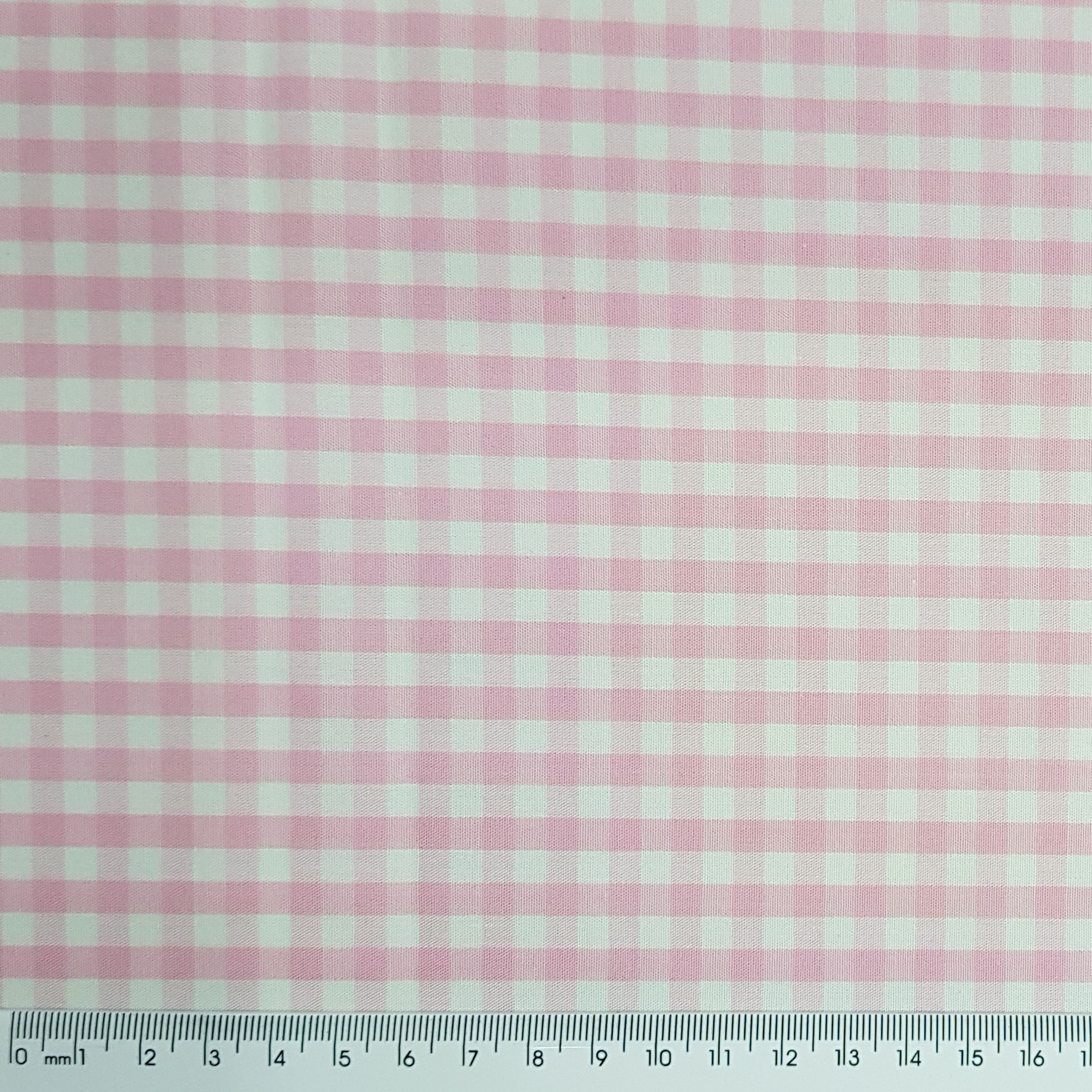 Tecido Tricoline Estampado Xadrez Branco e Rosa Pink - 50cm x 1