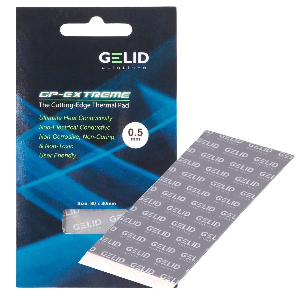 Thermal Pad Gelid GP-Extreme 80mm X 40mm X 0.5mm 12 W/mk - Empresa líder na  comercialização de soluções térmicas, incluindo Pasta Térmica, Thermal Pad,  Coolers e Fans.