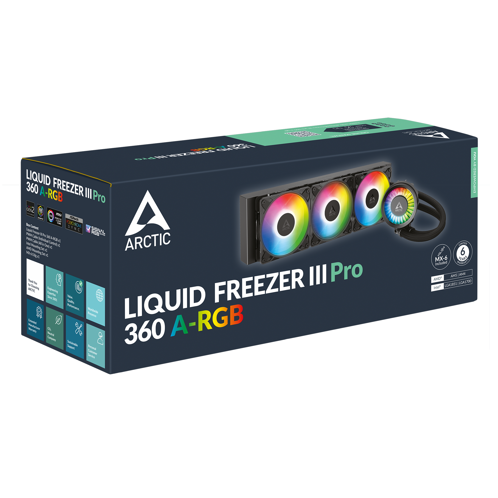 Water Cooler Arctic Liquid Freezer III Pro 360mm, ARGB Preto Intel