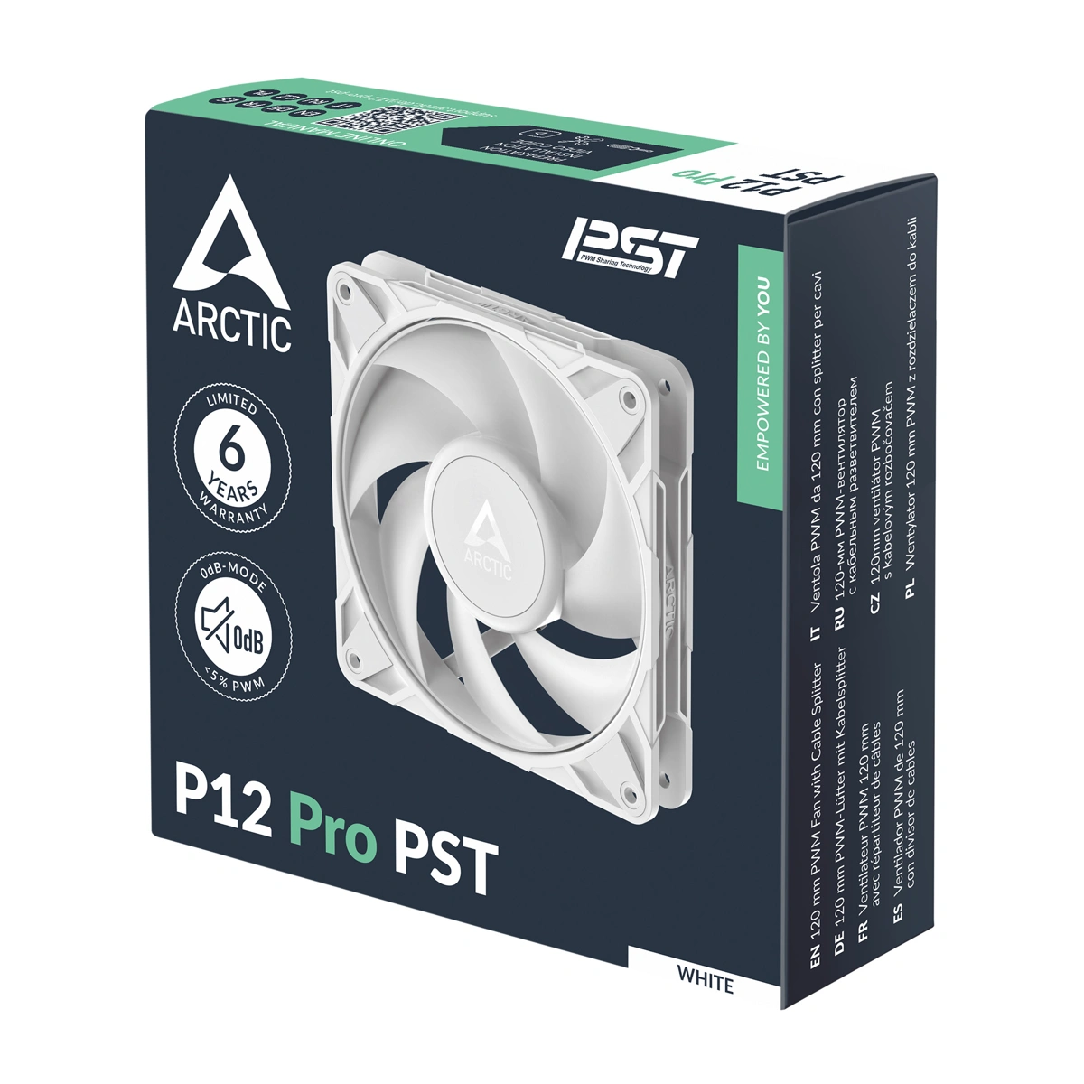 Cooler FAN ARCTIC P12 Pro PST PWM 120 mm Branco – ACFAN00308A