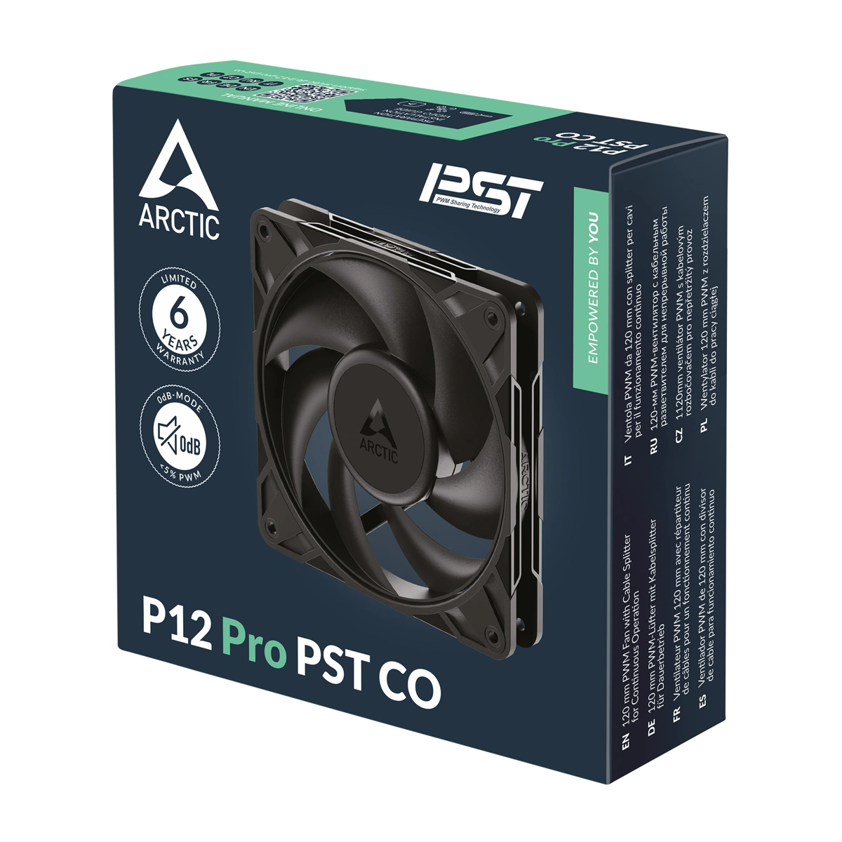 Cooler FAN ARCTIC P12 Pro PST CO PWM 120mm Preto 77CFM