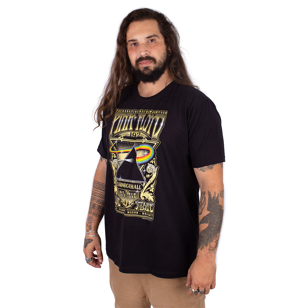 Camiseta Pink Floyd Carnagie Hall Preta - Art Rock Camisetas