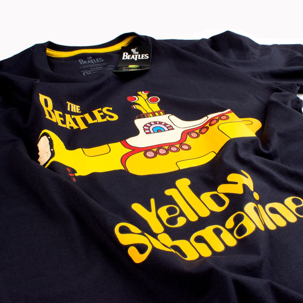 Camiseta The Beatles Yellow Submarine Marinho Oficial - Art Rock
