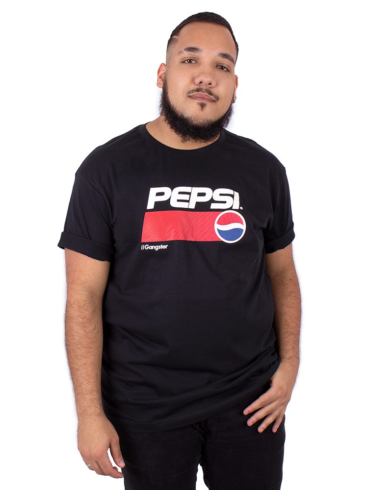 Camiseta Plus Size Pepsi Preta Oficial - Viva a Vida com Arte, Viva com Art  Rock!