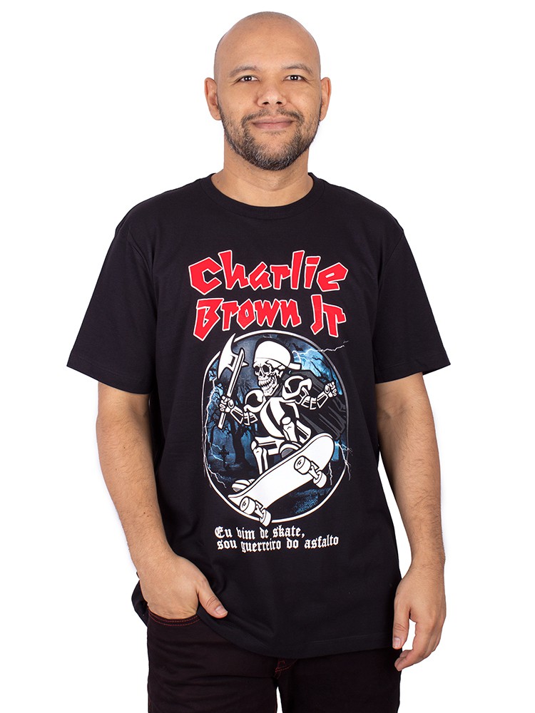 Camiseta Charlie Brown Jr. Skate Preta - Oficial - Viva a Vida com Arte,  Viva com Art Rock!