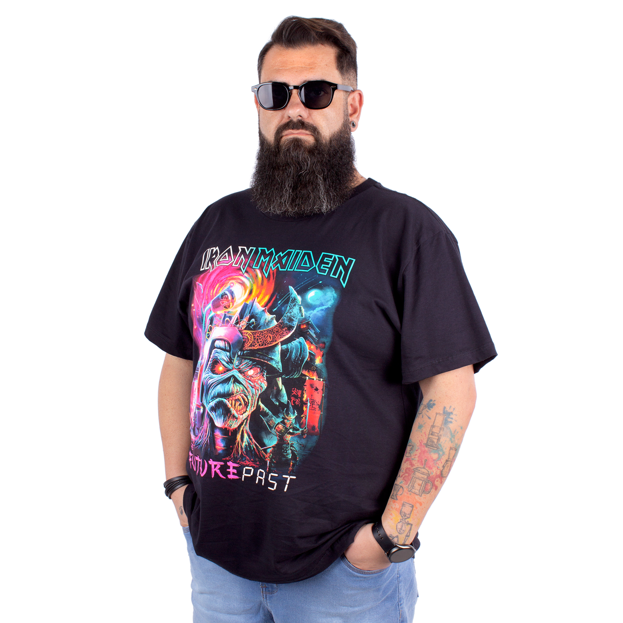 Camiseta Plus Size Iron Maiden Future Past Tour Preta