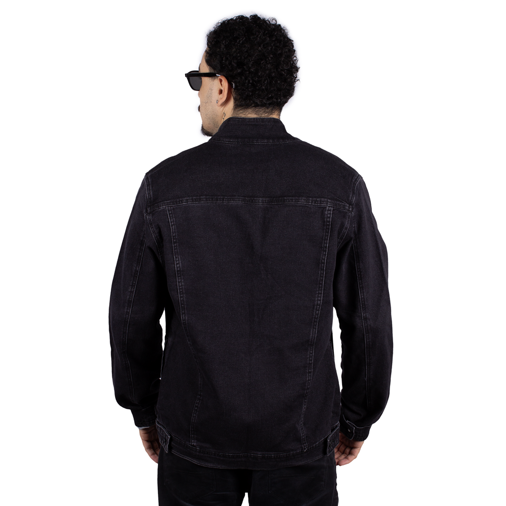 Jaqueta Jeans Lavado Zíper Preta - Art Rock Camisetas - Desde 1992