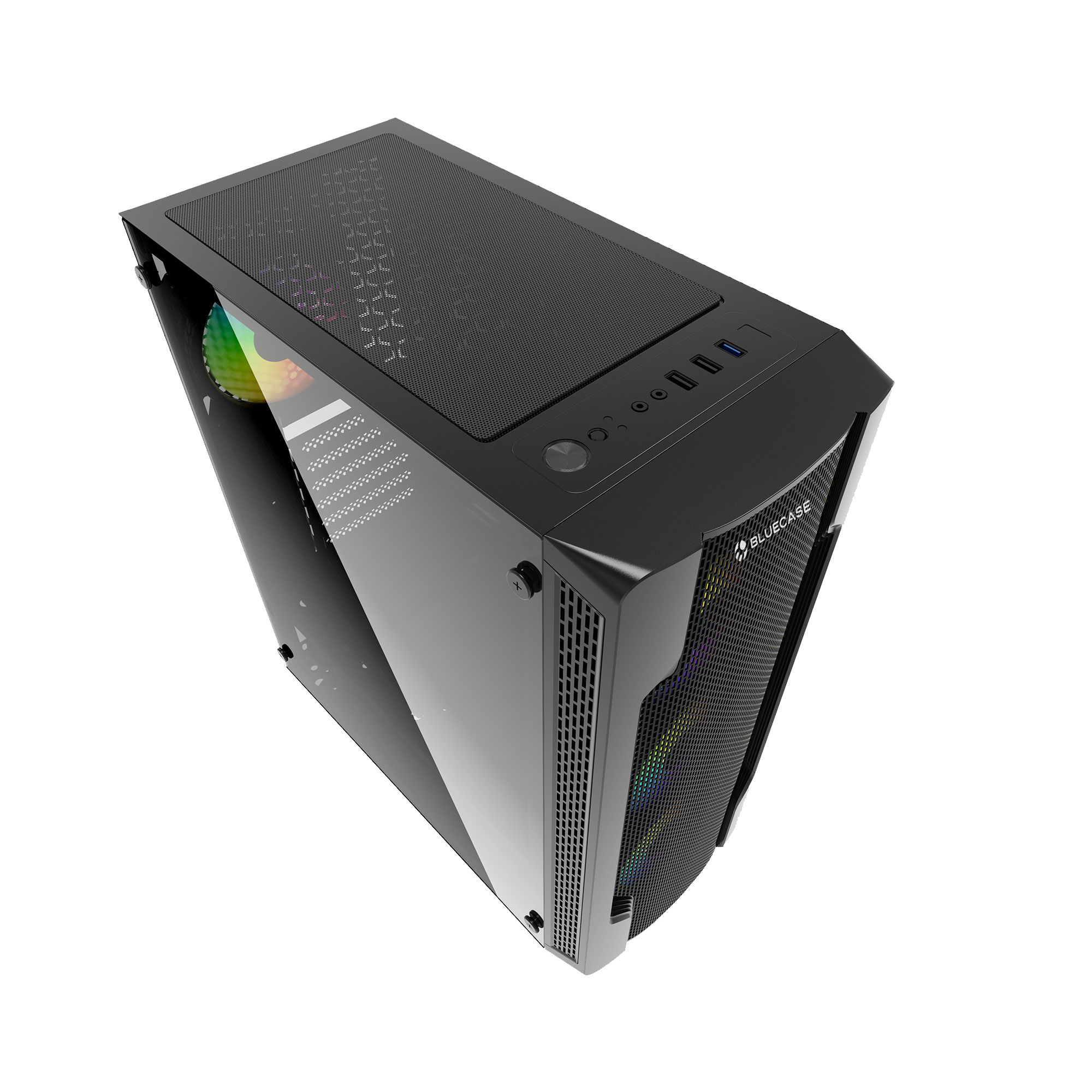 Gabinete Bluecase BG-031, Mid Tower, Lateral em Vidro - Loja Zeus Games