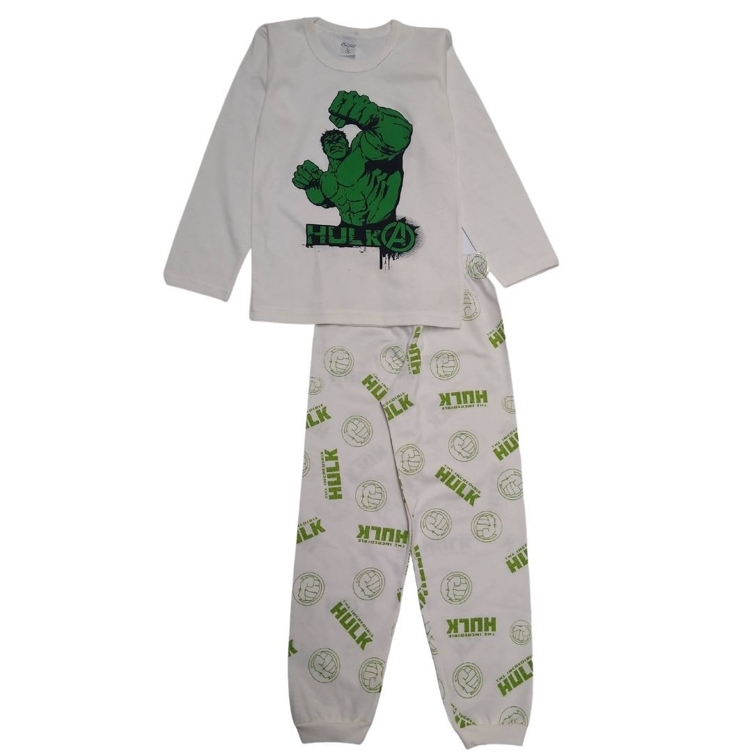 Pijama Infantil Menino Meia Estação Hulk Creme - Disney - Flávia Caroline  Moda Infantil