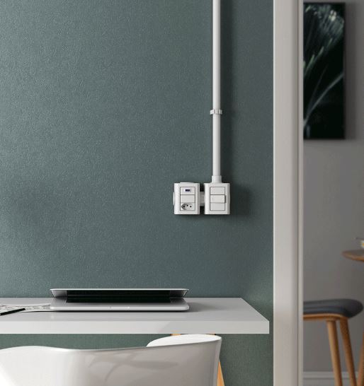 Detalhe do material PVC resistente do eletroduto