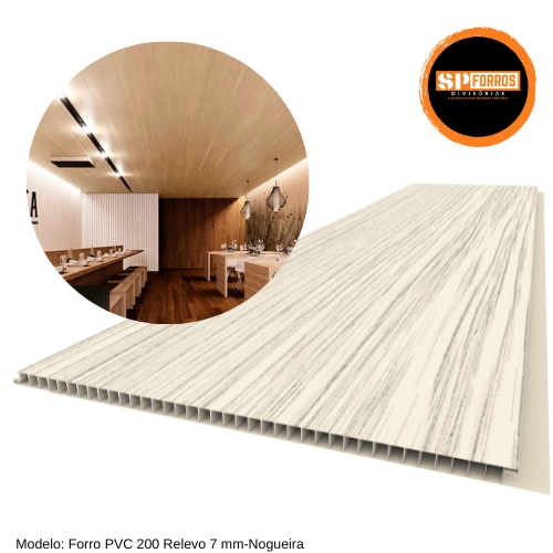 Forro Rustico Forro PVC relevo rustico 7mm X 6.00mts Nogueira Plasbil - Forro PVC ...