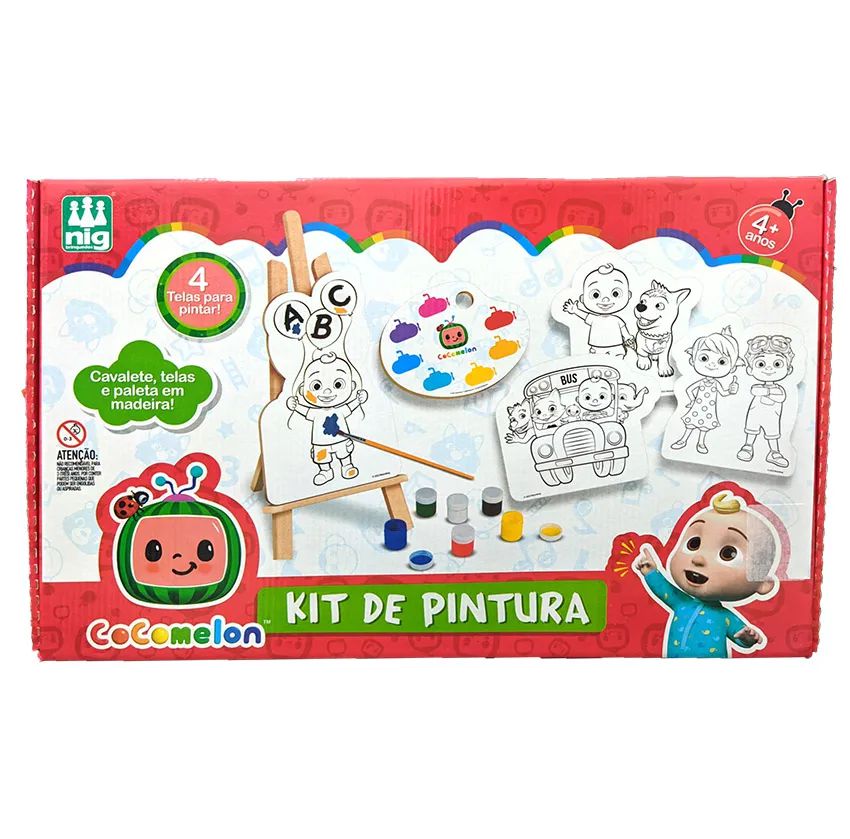 Kit Pintura Infantil Patrulha Canina + Cavalete e Acessórios - Nig