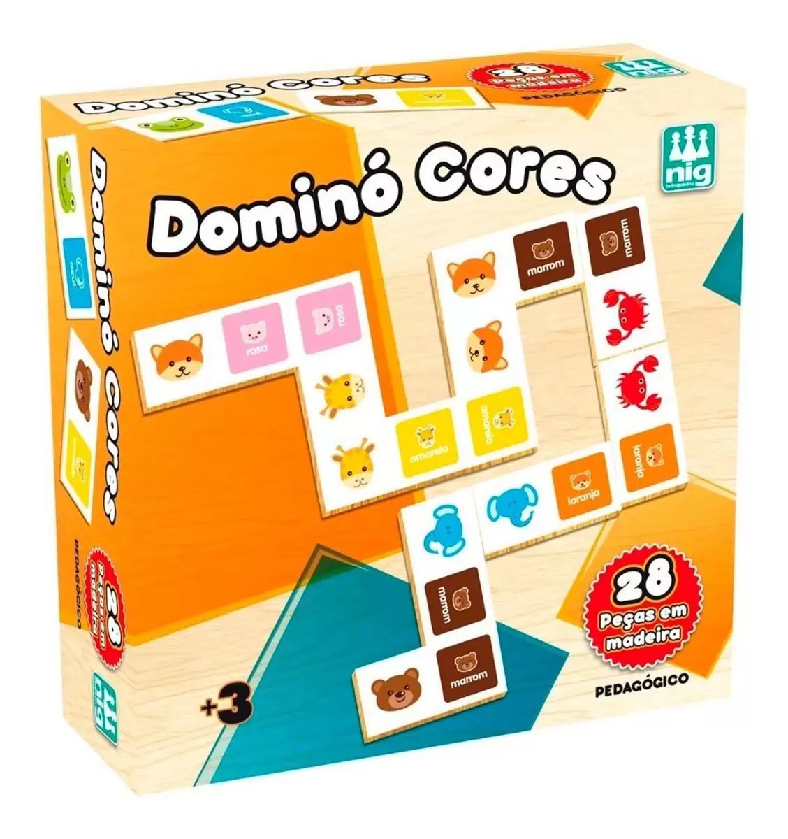 Jogo Dominó - Cores Inglês e Português - Junges - Le biscuit