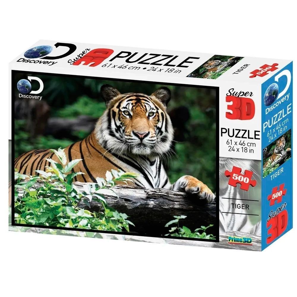 Quebra Cabeça 3D Tigre 500 pçs - Blanc Toys - Felicidade em brinquedos