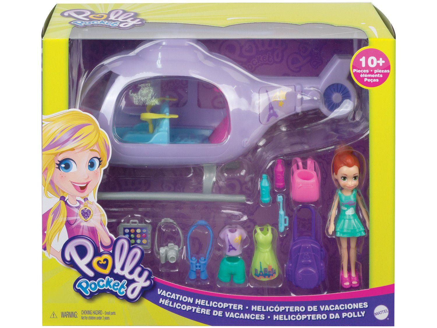 Boneca Polly Pocket Helicóptero de Aventura Mattel - Blanc Toys -  Felicidade em brinquedos