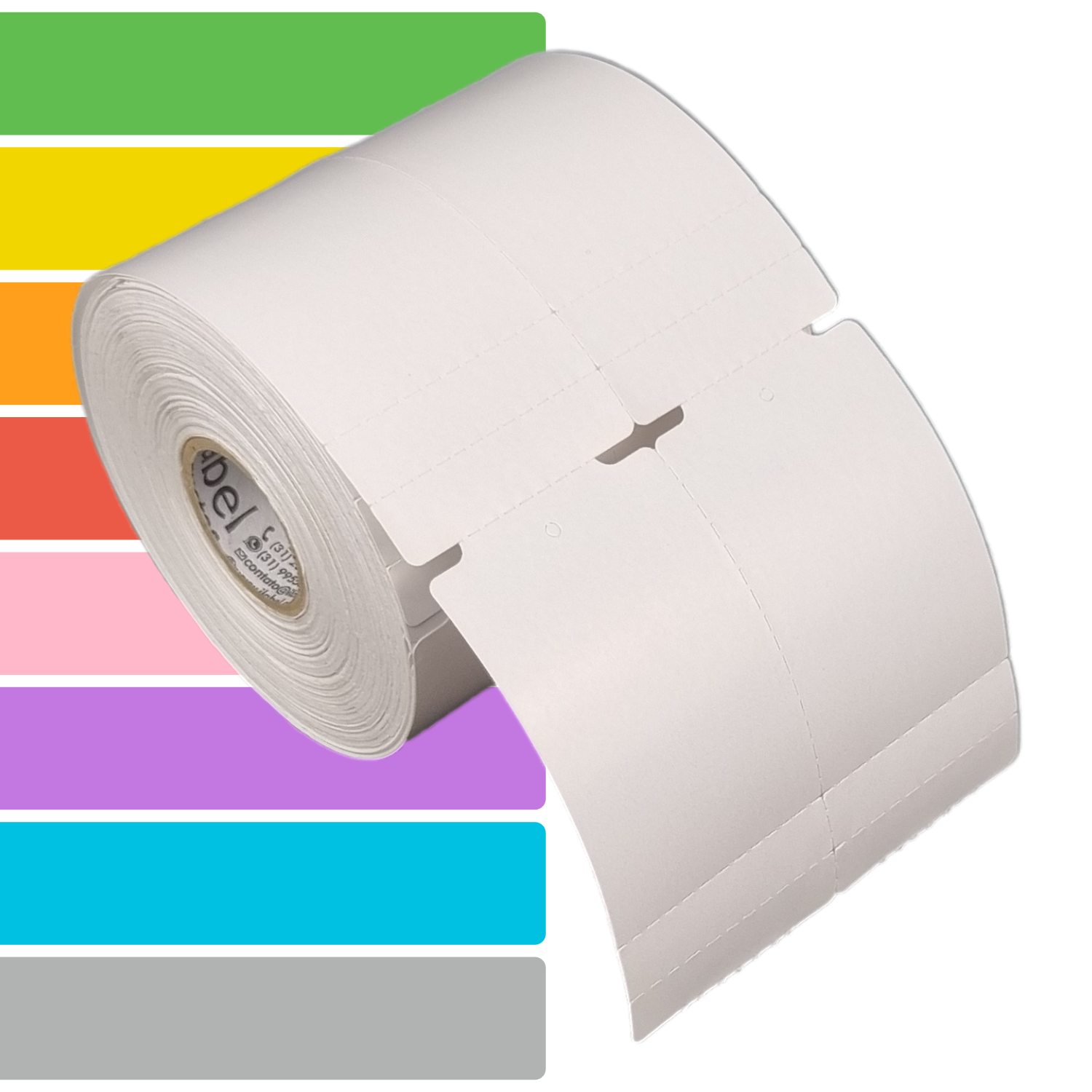 Etiqueta tag roupa adesiva 40x80mm 4x8cm (2 colunas) 2 picotes