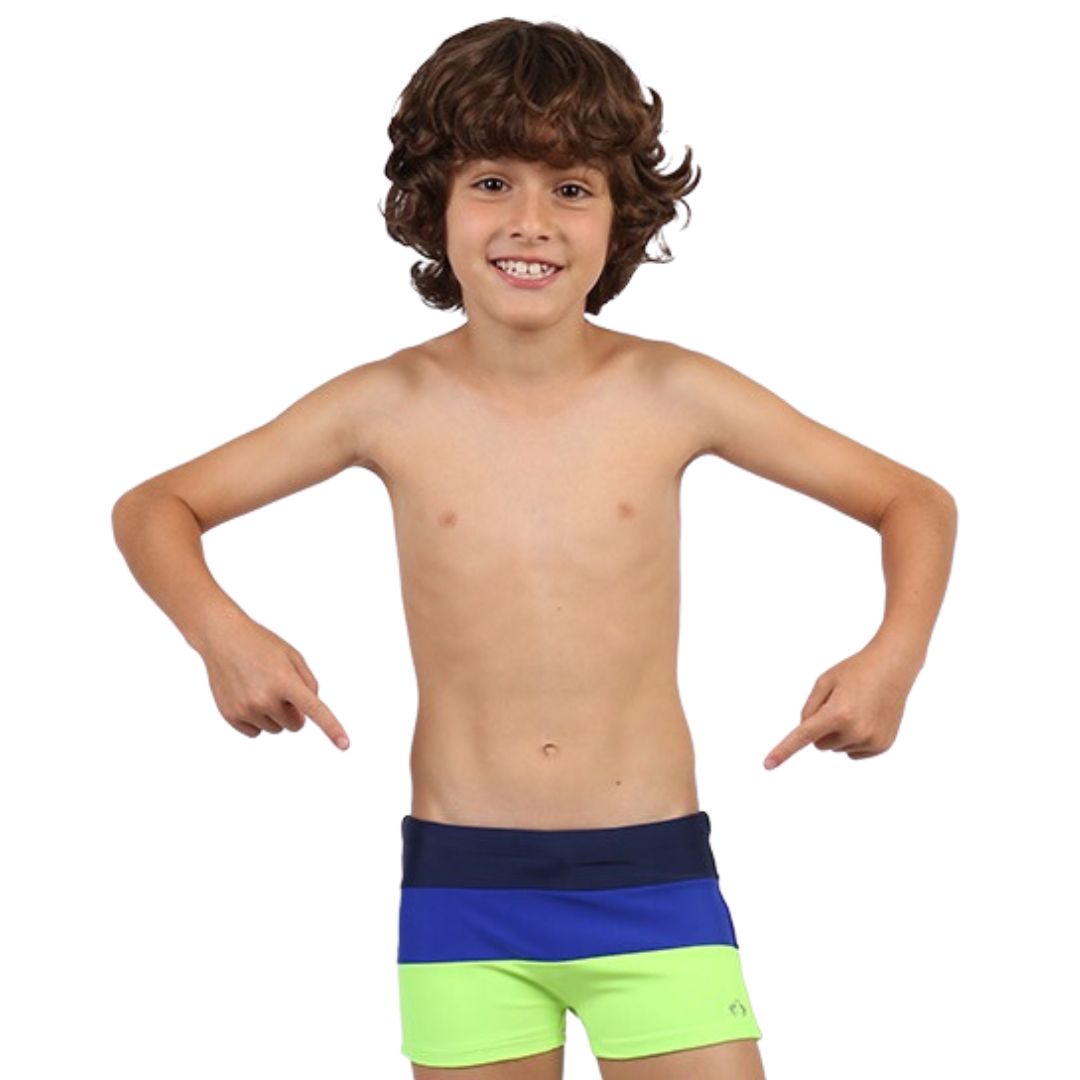 Shorts Dino Colorido Praia Toddler Proteção Uv50+: peças qualidade