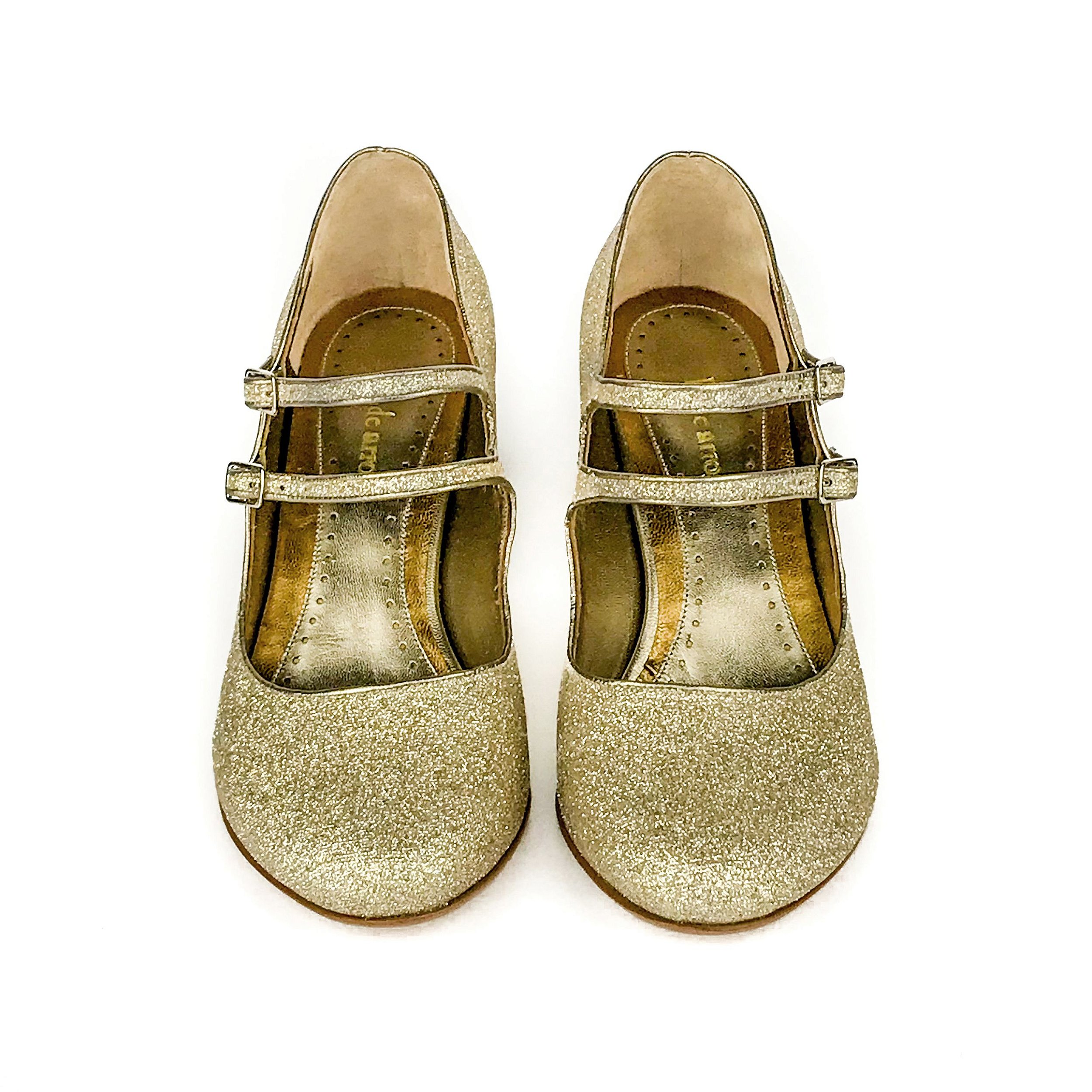 Sapato Arlequim - Dourado - Vestido de Noiva e Festa - Pó de Arroz
