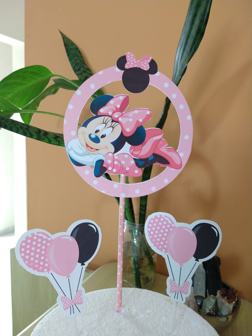 Bolo minnie rosa c/ papel arroz especial 